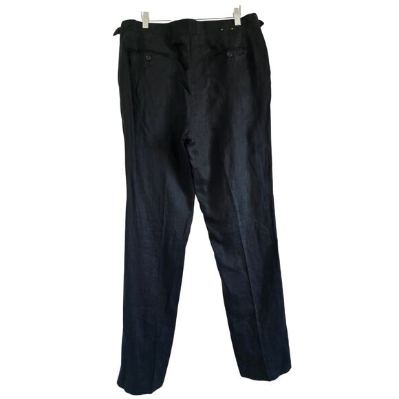 Banana Republic Emmetex 100% Linen Tailored Slim Fit Pants Black Size 34L Italy - Picture 3 of 8